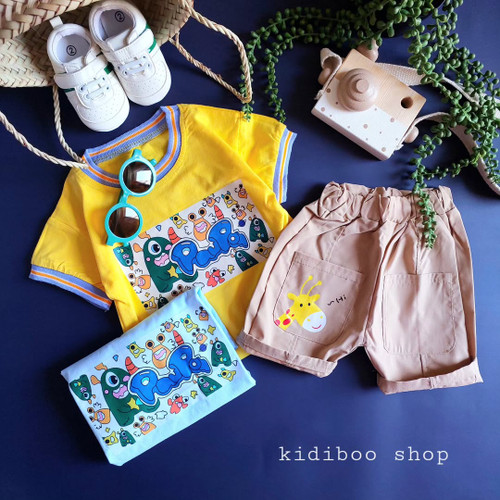 ست تیشرت شلوارک آبلمبو زردمبو